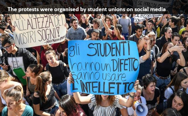 “Aπεργία” μαθητών σε 70 πόλεις της Ιταλίας για την εργασιακή εμπειρία