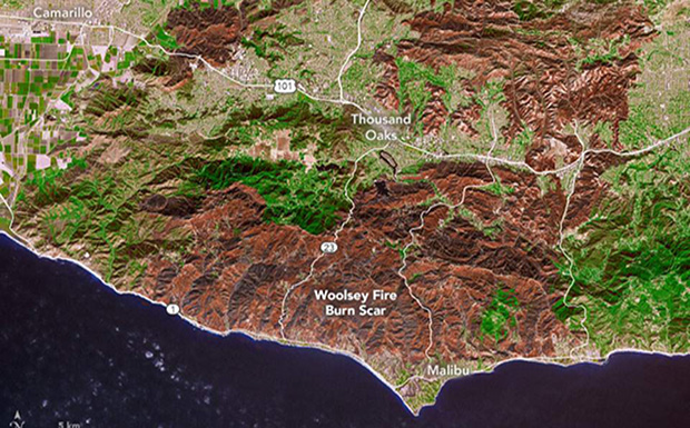 Η περιβαλλοντική καταστροφή από τις πυρκαγιές στην Καλιφόρνια ορατή από το διάστημα