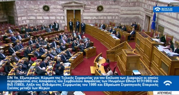 LIVE: Η συνεδρίαση της Βουλής και η ψηφοφορία για τη Συμφωνία των Πρεσπών