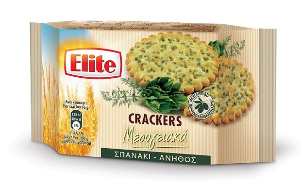 Νέα Elite Crackers Μεσογειακά με Σπανάκι και Άνηθο