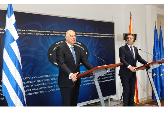 Βόρεια Μακεδονία: Την υποστήριξη της Ελλάδας στην ευρωπαϊκή προοπτική των Δ. Βαλκανίων, υπογράμμισε ο Ν. Δένδιας