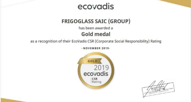 Η Frigoglass έλαβε Χρυσή Διάκριση από την EcoVadis για το 2019