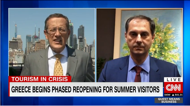 Συνέντευξη του Υπουργού Τουρισμού κ. Χάρη Θεοχάρη στον Richard Quest στο CNN