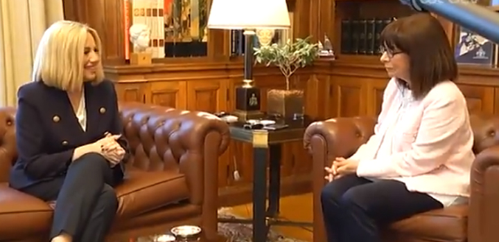 Συνάντηση της ΠτΔ με τη Φ. Γεννηματά στο Προεδρικό Μέγαρο – H οικονομία και τα εθνικά θέματα στην ατζέντα (video)