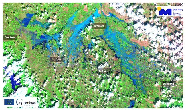Meteo: Πάνω από 210.000 στρέμματα κάτω από το νερό στον θεσσαλικό κάμπο