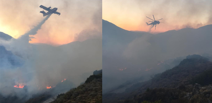 Δύσκολη νύχτα – Μάχη με τις φλόγες στα Αννινάτα Κεφαλονιάς – Nέες εστίες φωτιάς σε Καπανδρίτι, Καμπιτσάτα και Αγία Ειρήνη