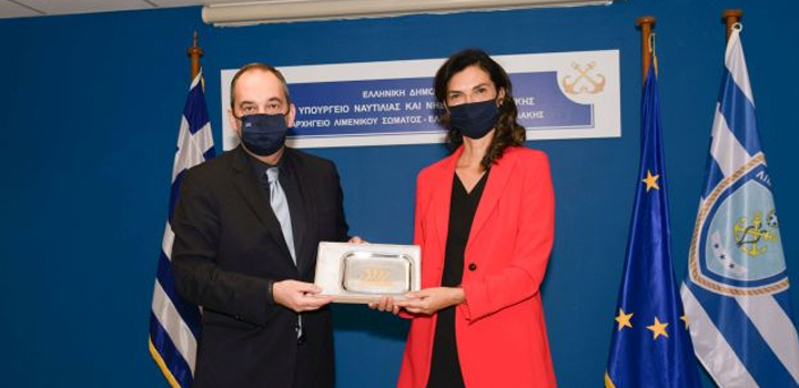 Η Πρέσβης της Ιταλικής Δημοκρατίας στην Ελλάδα κα Patrizia Falcinelli στο Υπουργείο Ναυτιλίας και Νησιωτικής Πολιτικής