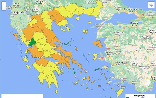 Νέος διαδραστικός επιδημιολογικός χάρτης στο Covid19.gov.gr