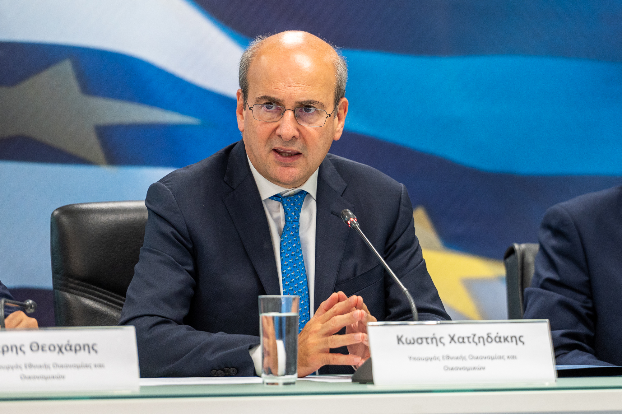O Υπουργός Εθνικής Οικονομίας και Οικονομικών Κωστής Χατζηδάκης στις συνεδριάσεις του Eurogroup και ECOFIN, στο Λουξεμβούργο