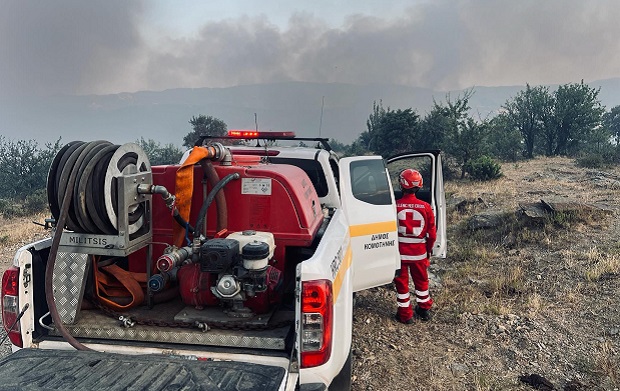 Ο Ελληνικός Ερυθρός Σταυρός στην πρώτη γραμμή της μάχης με τις φλόγες στην Ροδόπη