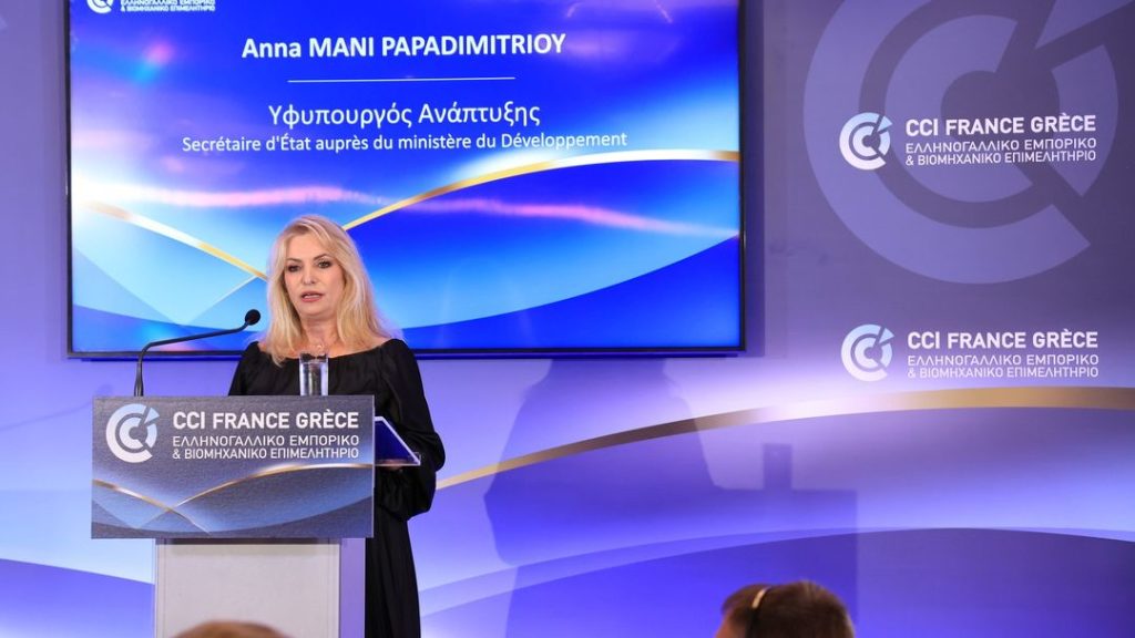 Η Υφυπουργός Ανάπτυξης, Άννα Μάνη – Παπαδημητρίου, στο Ελληνογαλλικό Επιμελητήριο